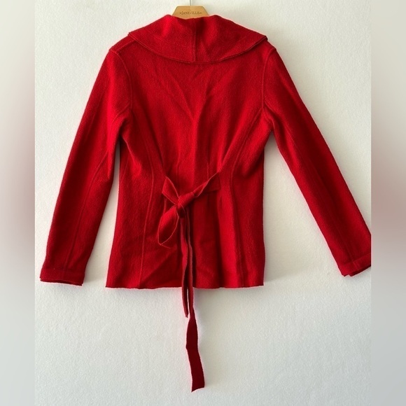 2 for $26 CAbi Red Merino Wool Jacket Blazer with Tie Style 167 Size Small - Picture 3 of 7